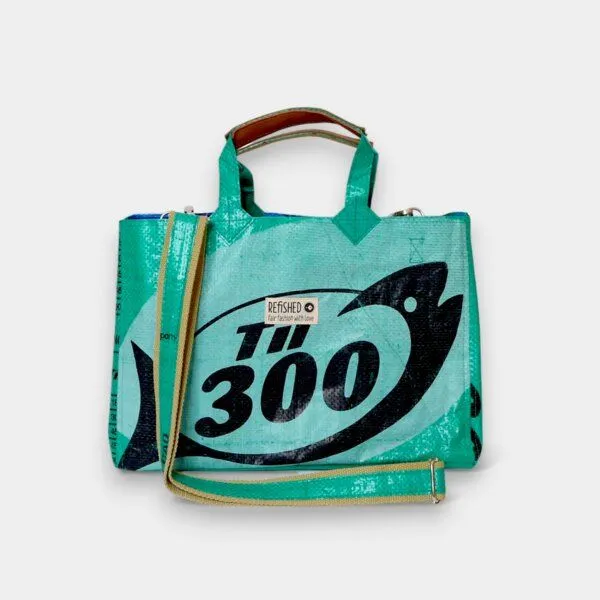 REFISHED fair fashion REFISHED fair fashion Tasche 'ISOLDE BAG', #fish grün-til, – Produktbild 1 von 6