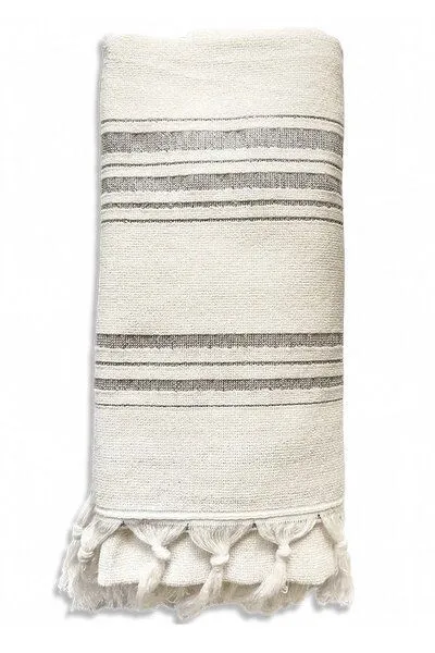 Karawan authentic Karawan authentic Hamamtuch Fouta dolce aus Biobaumwolle, 170 x 90 cm, Moonstone (weiß), – Produktbild 2 von 4
