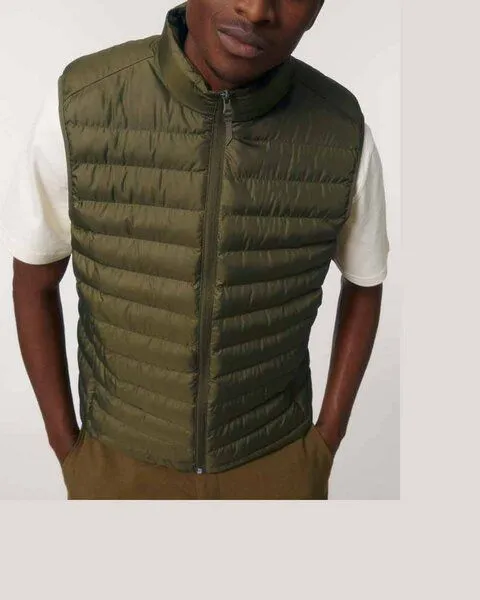 YTWOO YTWOO Herren Steppweste aus komplett recycelten Materialien, Khaki, – Produktbild 1 von 4