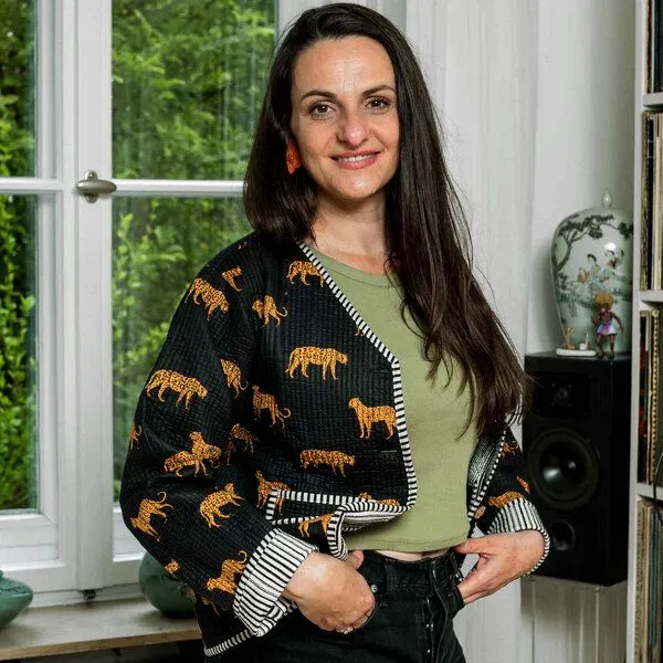 KIKOONI KIKOONI Baumwolljacke - wendbar, Black leopard, – Produktbild 1 von 3