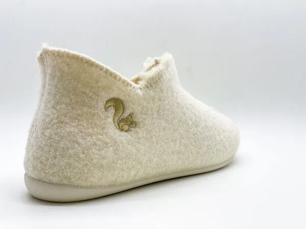 thies Die Slipper Booties "thies ®" aus weichem Wollfilz, fair produziert, Off white (weiß), – Produktbild 3 von 4
