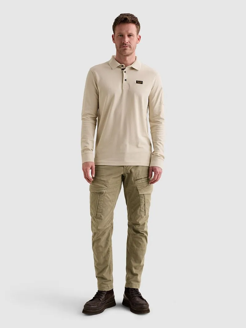 PME Legend PME Legend American Classic Longsleeve Poloshirt Bone White, Wollweiß, – Produktbild 1 von 5