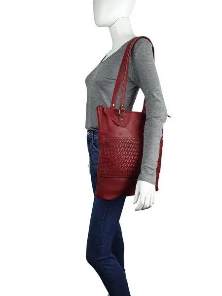 manbefair manbefair Shopper Göteborg Leder, Rot, – Produktbild 4 von 4