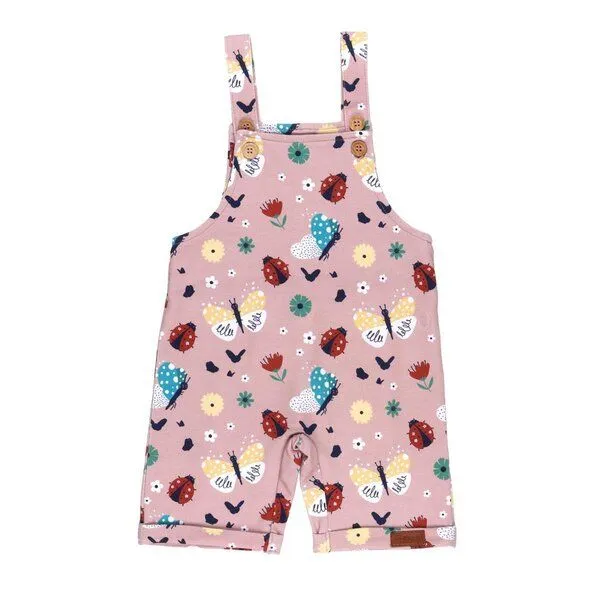Walkiddy Latzstrampler Pink Marienkäfer und Schmetterlinge-Allover Bio-Baumwolle GOTS – Walkiddy, Pink, – Produktbild 1 von 3
