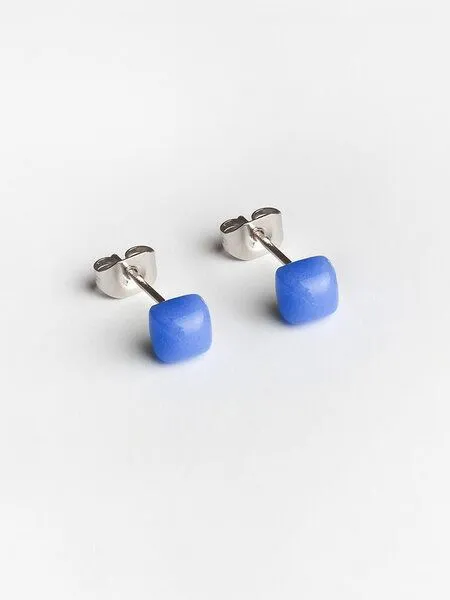ALEXASCHA ALEXASCHA Geometrische Ohrstecker, Safirblau (hellblau), – Produktbild 2 von 2