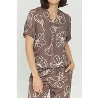 Mazine Mazine Hemdbluse - Benoni Print Blouse - aus Ecovero, Deep taupe (braun), – Produktbild 1 von 1