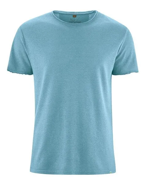 HempAge HempAge Herren T-Shirt Hanf/Biobaumwolle, Wave(blau), – Produktbild 1 von 2