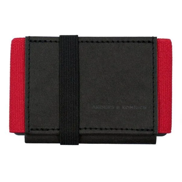 ANDERS & KOMISCH ANDERS & KOMISCH Kleines nachhaltiges Portemonnaie mit Münzfach - A&K MINI CLASSIC, Schwarz/rot, – Produktbild 1 von 4