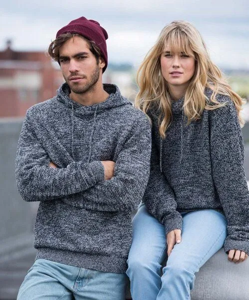 Ecologie by AWDis Ecologie by AWDis Iguazu Knitted Hoody, Heather grey/charcoal, – Produktbild 1 von 3