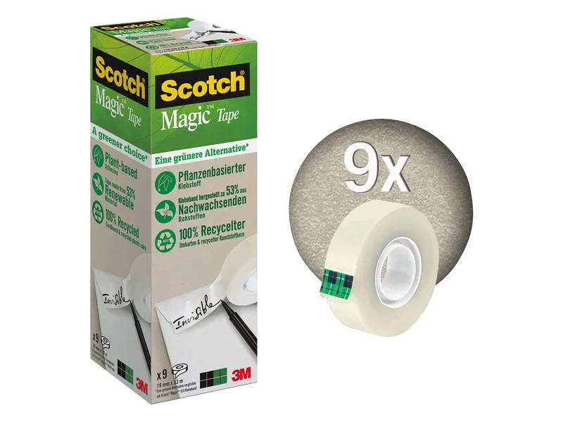 Scotch 9 Scotch Magic Klebebänder 'A greener choice' 19 mm x 33 m – Produktbild 1 von 2