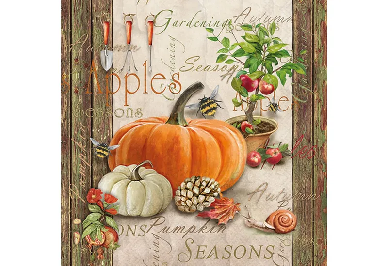Ambiente Luxury Paper Products Papierserviette, Servietten Papier 33x33cm 3-lagig mit Kürbis Herbstmotiv 20 Stk., Orange, – Produktbild 1 von 1