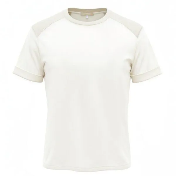 körber mode körber mode T-Shirt aus Hanf und Biobaumwolle Materialmix weiß, beige Akzente – Produktbild 1 von 1