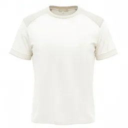 körber mode körber mode T-Shirt aus Hanf und Biobaumwolle Materialmix weiß, beige Akzente – Produktbild 1 von 1