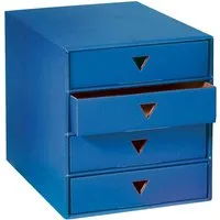 Schubladenbox "Color" DIN A4 mit 4 Schüben blau – Produktbild 1 von 1