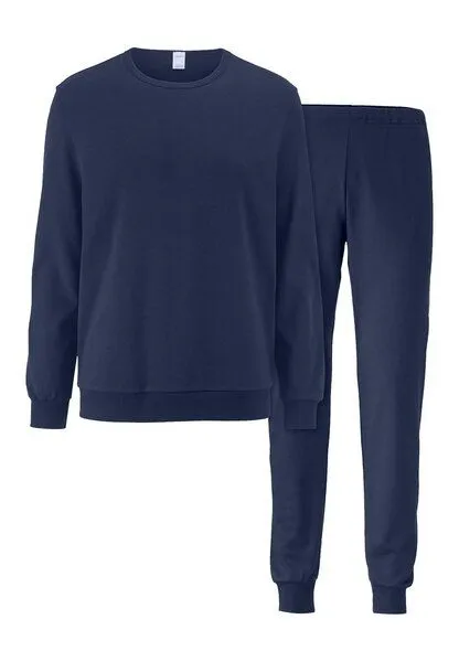 hessnatur hessnatur Pyjama PURE COTTON aus reiner Bio-Baumwolle, Mitternachtsblau, – Produktbild 2 von 4