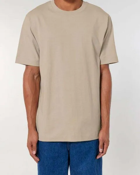YTWOO YTWOO Sehr dickes Unisex T-Shirt | 240 g/qm | Top Premium Bio-Baumwolle, Beige, – Produktbild 2 von 4