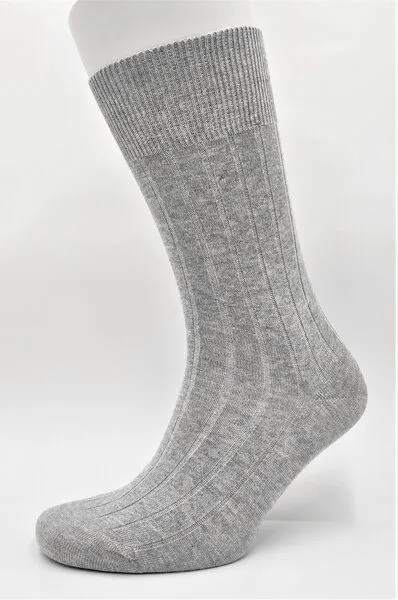 BLS Organic BLS Organic 4er Pack GOTS zertifiziert 98 % Bio-Baumwolle Rippe gemustert Herren Socken, Grau, – Produktbild 2 von 2