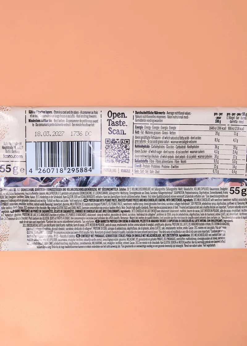 KoRo Protein Bar Deluxe Peanut Butter | 55 g – Produktbild 5 von 5