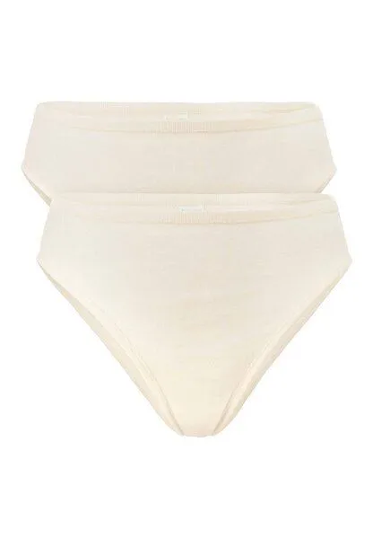 hessnatur hessnatur Taillenslip High Waist 2er-Set PURE NATURE aus reiner Bio-Baumwolle, Natur, – Produktbild 5 von 7