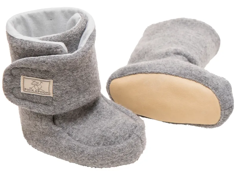 Pickapooh Pickapooh Baby Hausschuhe Walkpuschen hellgrau Gr.3 (6-9 Monate), Grau, – Produktbild 1 von 1
