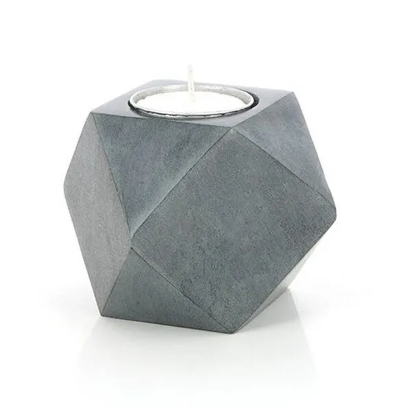 Mitienda Shop Mitienda Shop Teelichthalter aus Stein geometrisch, Grau, – Produktbild 1 von 2