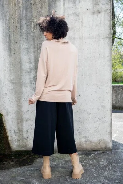 KOKOworld Hose Kuloty Alka – Culotte-Hose mit erhöhter Leibhöhe – Bund im Paperbag-Stil – 100% in EU fair produziert – KOKOworld, Schwarz (black), – Produktbild 3 von 4