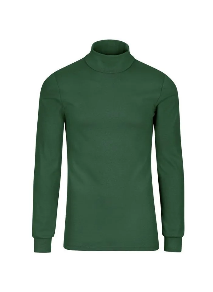 Trigema Rollkragenshirt TRIGEMA Langarm Ski- und Sport-Rollkragenpullover (1-tlg), Grün, – Produktbild 2 von 3