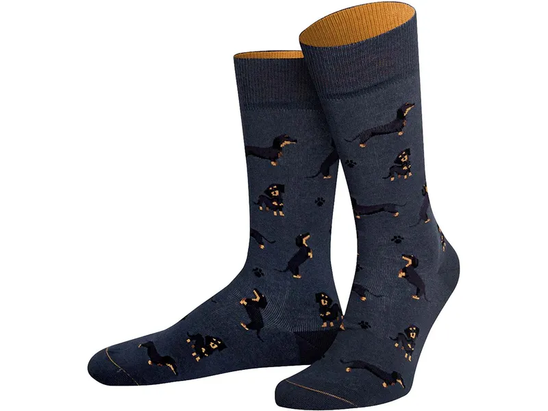 von Jungfeld von Jungfeld Bio-Socken "Dachshund", Denim blue, – Produktbild 1 von 1