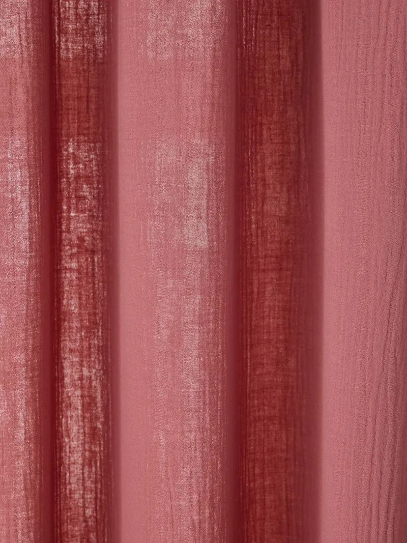 Vertbaudet Musselin-Vorhang mit Tunnelzug lichtdurchlässig halb Kinderzimmer, Rosa, – Produktbild 4 von 4