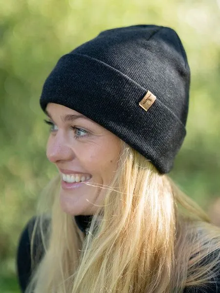 FUXBAU FUXBAU Merino Kork Beanie, Anthrazit, – Produktbild 2 von 4