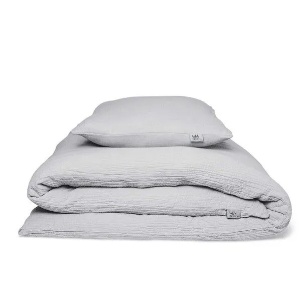 Hutch&Putch Hutch&Putch Musselin Bettwäsche Set 100% Bio-Baumwolle, Light grey, – Produktbild 1 von 4