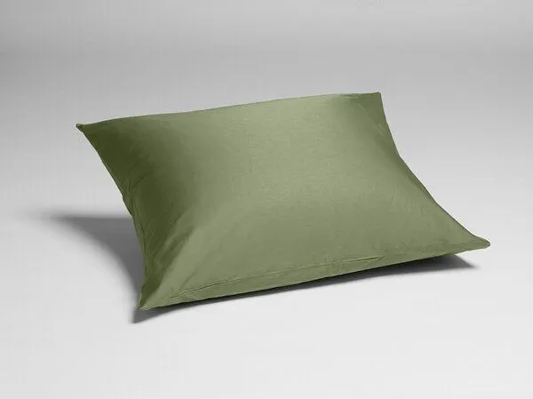 Yumeko Yumeko Kissenbezug aus Baumwollsatin, Mid olive, – Produktbild 1 von 3