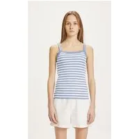 KnowledgeCotton Apparel KnowledgeCotton Apparel Top - ROSE strap top gestreift - mit Bio-Baumwolle, Blau (chambray blue), – Produktbild 1 von 1