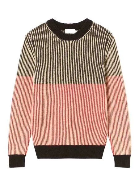 thinking mu thinking mu Herren Pullover - Stripes Guiu - aus Bio-Wolle, Icecream (mehrfarbig), – Produktbild 4 von 4