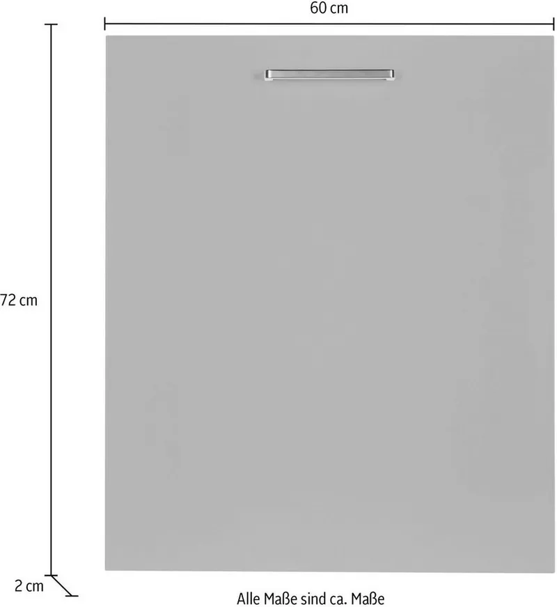 nobilia nobilia Frontblende "Touch", durchgehende Türfront für vollintegrierte Geschirrspüler, in den Breiten Breiten 45 und 60 cm, Grau, – Produktbild 3 von 3
