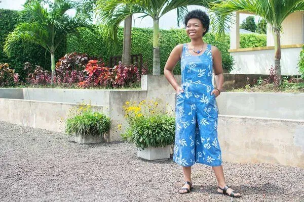 Global Mamas Global Mamas Bio Jumpsuit - Pathways, Forage stone (blau), – Produktbild 2 von 3