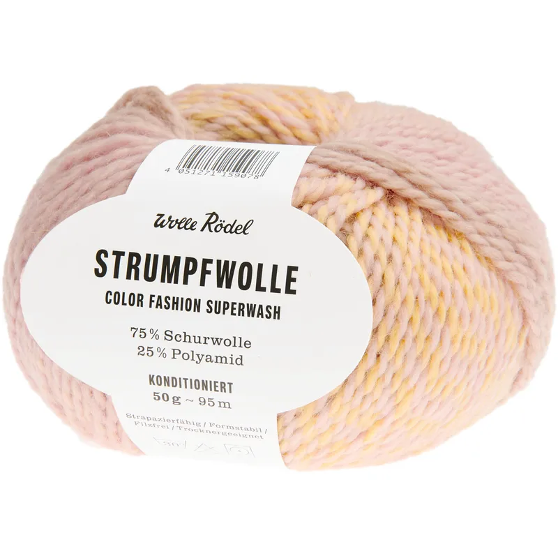 Wolle Rödel Wolle Rödel Strumpfwolle Color Fashion Rosa-Gelb, Rosa-gelb, – Produktbild 1 von 1