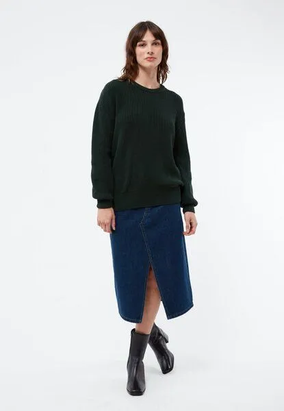 Givn Berlin Givn Berlin Strickpullover GBARIA loose Fit aus Bio-Baumwolle, Bottle green, – Produktbild 2 von 4