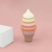 PETIKIDS PETIKIDS Montessori-Lernspielzeug – Stapelbares Eis aus Silikon – Lernspielzeug, Rosa, – Produktbild 1 von 1