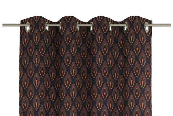 Nature by Adam Nature by Adam Vorhang aus 100% Bio-Baumwolle - Made in Germany - Feathers, Blau, – Produktbild 1 von 7