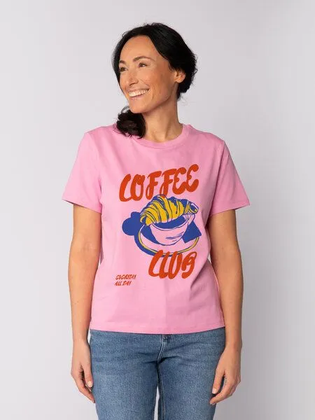watapparel watapparel T-Shirt Frauen Coffee club, Bubble pink, – Produktbild 1 von 4