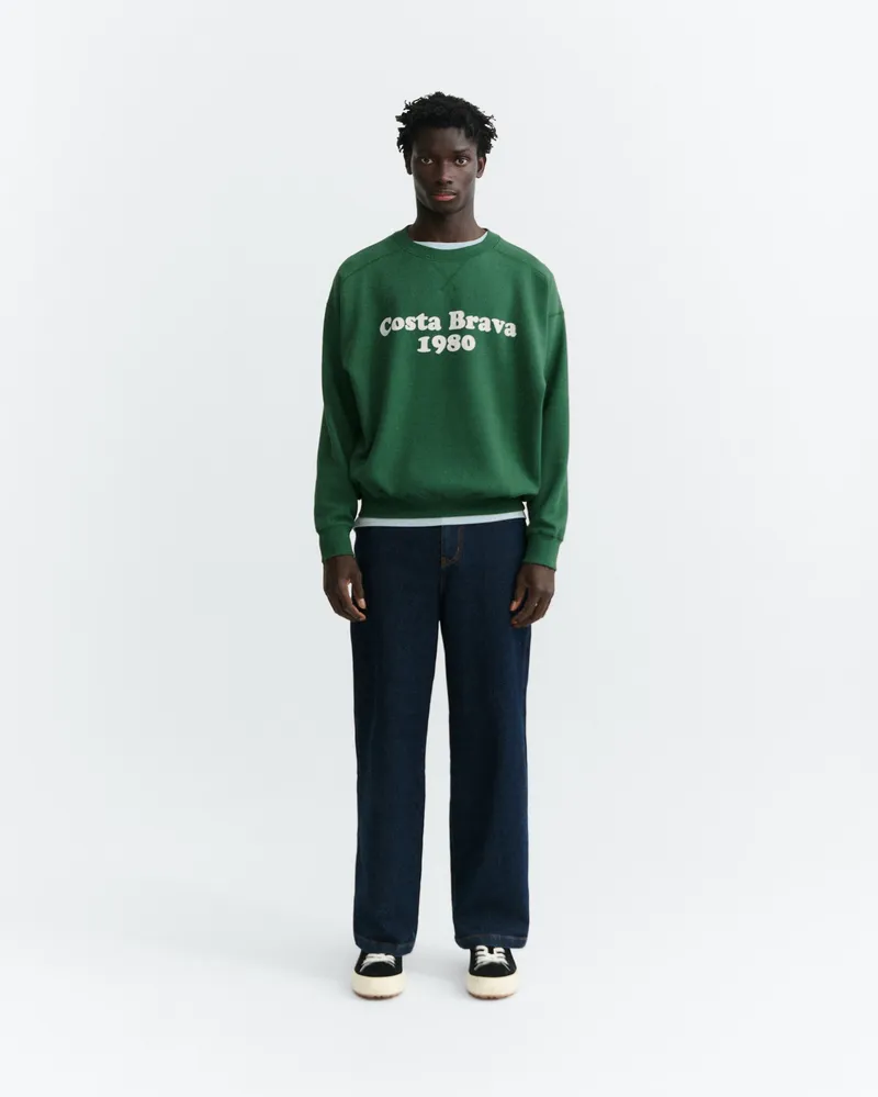 thinking mu Thinking MU Herren vegan Sweatshirt Jadewon Costa Brava Dunkelgrün, Dunkelgrün, – Produktbild 1 von 2