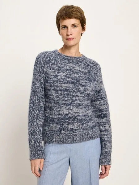 LANIUS LANIUS Grobstrick Pullover, Off white / purple blue melang, – Produktbild 3 von 4