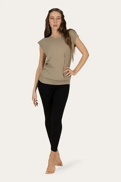 Urban Goddess Urban Goddess Lockeres Asana-Yoga-Shirt, Fern (braun), – Produktbild 3 von 4