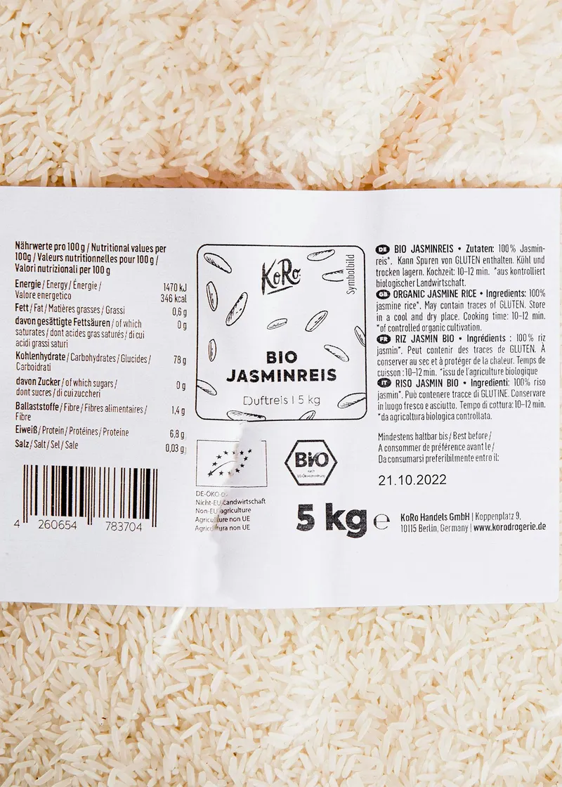 KoRo Bio Jasminreis 5 kg – Produktbild 3 von 5
