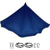 YOGALAXY YOGALAXY® Aerial Yoga Tuch Set - mit Zubehör - Premiumqualität in diversen Farben, Dunkelblau, – Produktbild 1 von 1