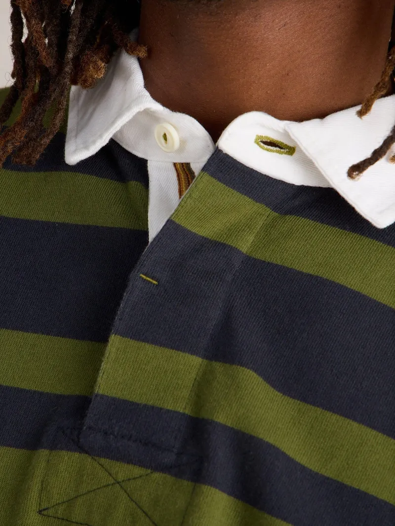 White Stuff Gestreiftes Rugby-Shirt - S, Grün multi, – Produktbild 3 von 4