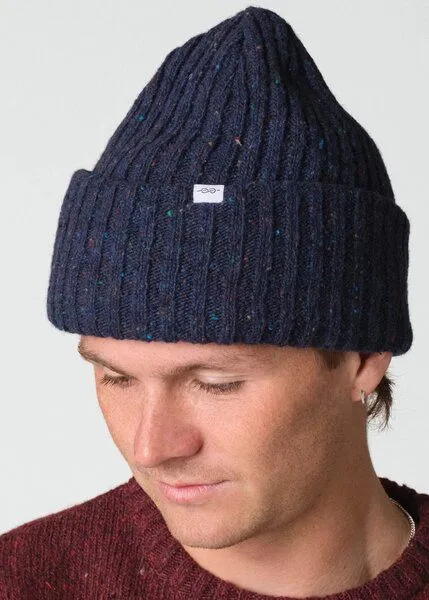 Klitmøller Collective Klitmøller Collective Melierter Beanie aus Wolle, Navy (blau), – Produktbild 2 von 4