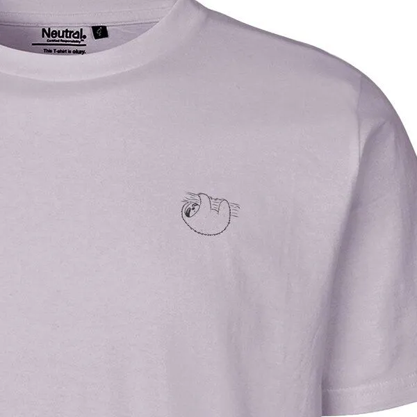 HANDGEDRUCKT HANDGEDRUCKT "Baumelmeister" Unisex T-Shirt aus reiner Baumwolle (kbA), Dusty purple, – Produktbild 1 von 3