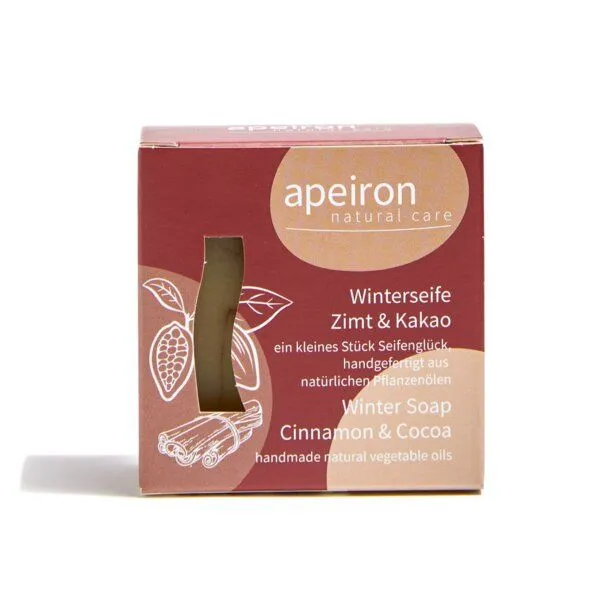 Apeiron Apeiron Winterseife 100g Zimt & Kakao aus natürlichen Pflanzenölen – Produktbild 1 von 4